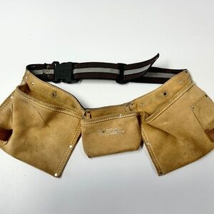 Adjustable Popular Mechanics Leather Tool Belt 3 Pocket 2 Loop